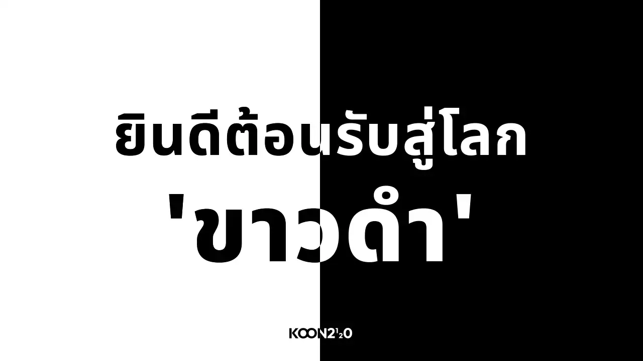 ยินดีต้อนรับสู่โลก "ขาว/ดำ"